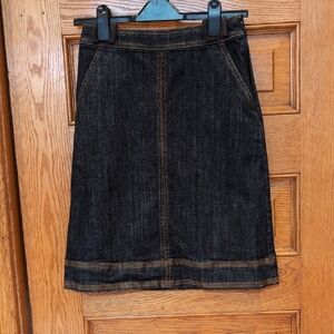 Boden Dark Denim A-Line Skirt